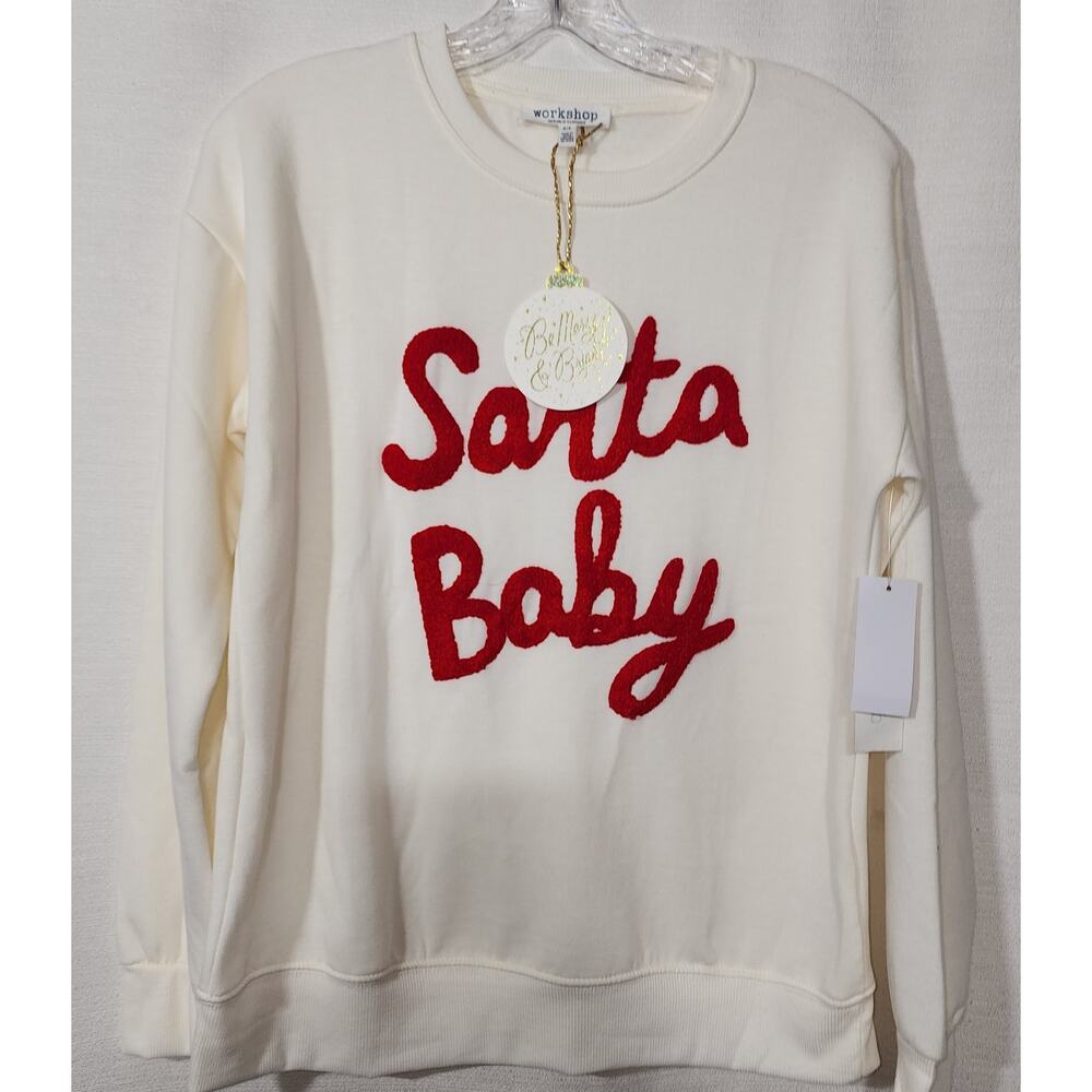 Christmas sweatshirt '' Santa baby'' womens small NWT